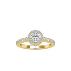 SKU: 0170 (10K) Dazzling Halo Engagment Ring In Rose Gold.
