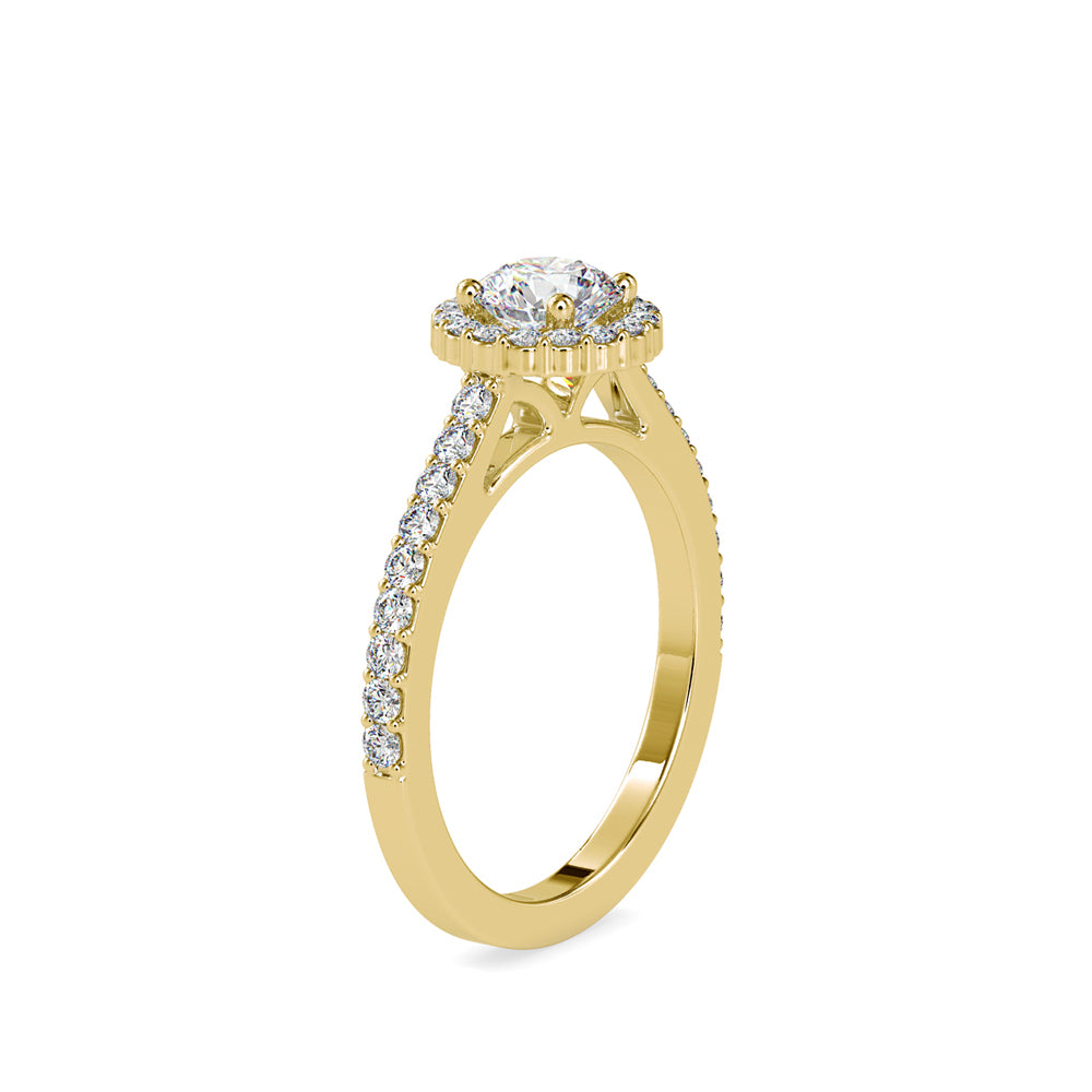SKU: 0170 (18K) Dazzling Halo Engagment Ring In Rose Gold.