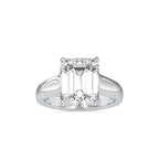 SKU: 0171 (10K) Emerald Twisted-Prong Solitaire Engagment Ring in Rose Gold.