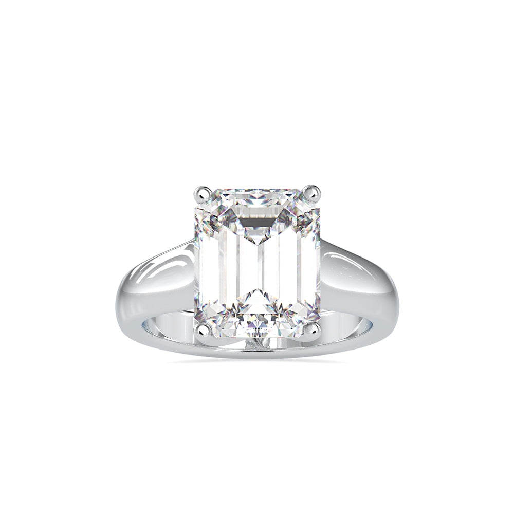 SKU: 0171 (18K) Emerald Twisted-Prong Solitaire Engagment Ring in Rose Gold.