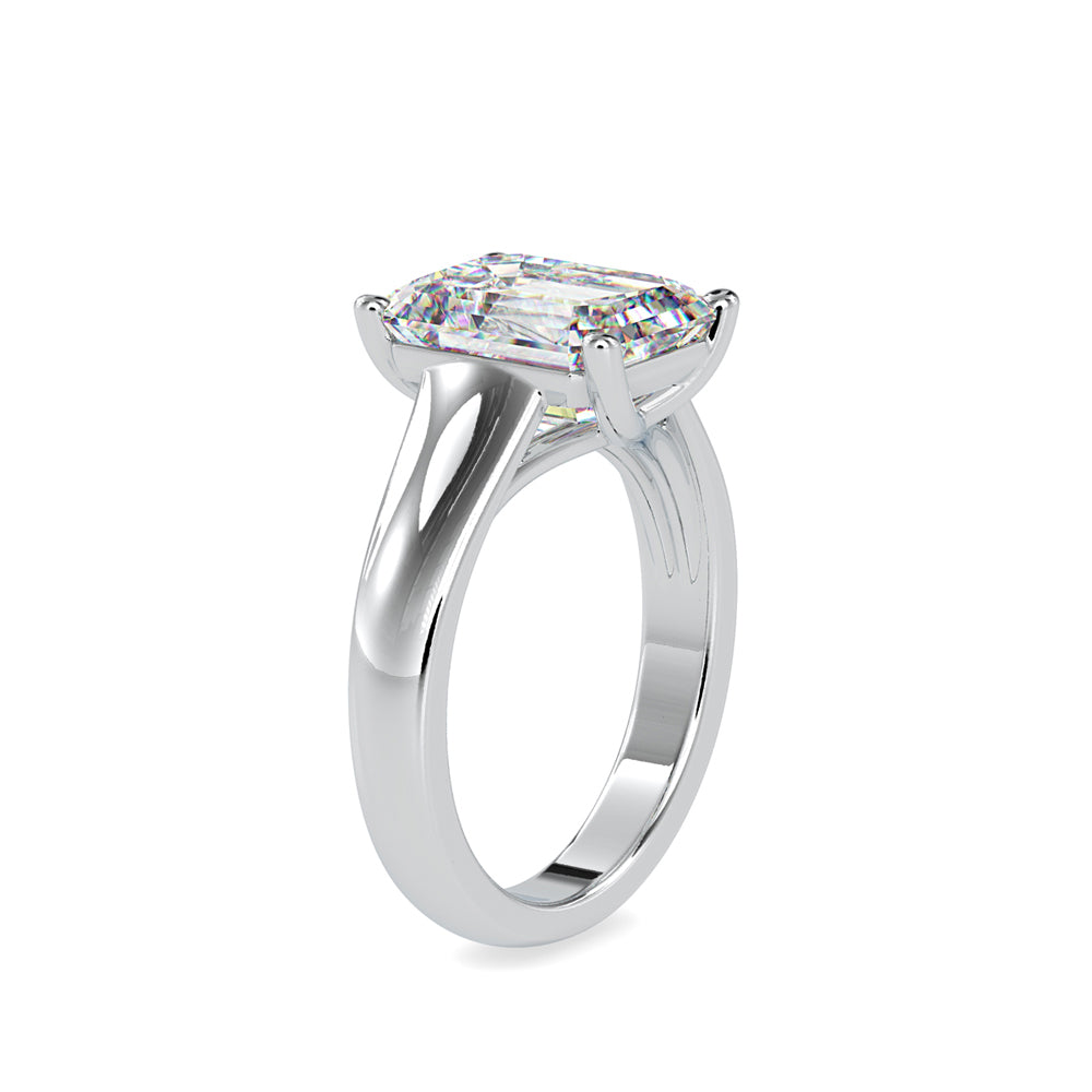 SKU: 0171 (22K) Emerald Twisted-Prong Solitaire Engagment Ring in Rose Gold.