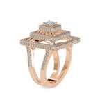 SKU: 0172 (10K) Triple Halo Split-Shank Diamond Ring in Rose Gold.
