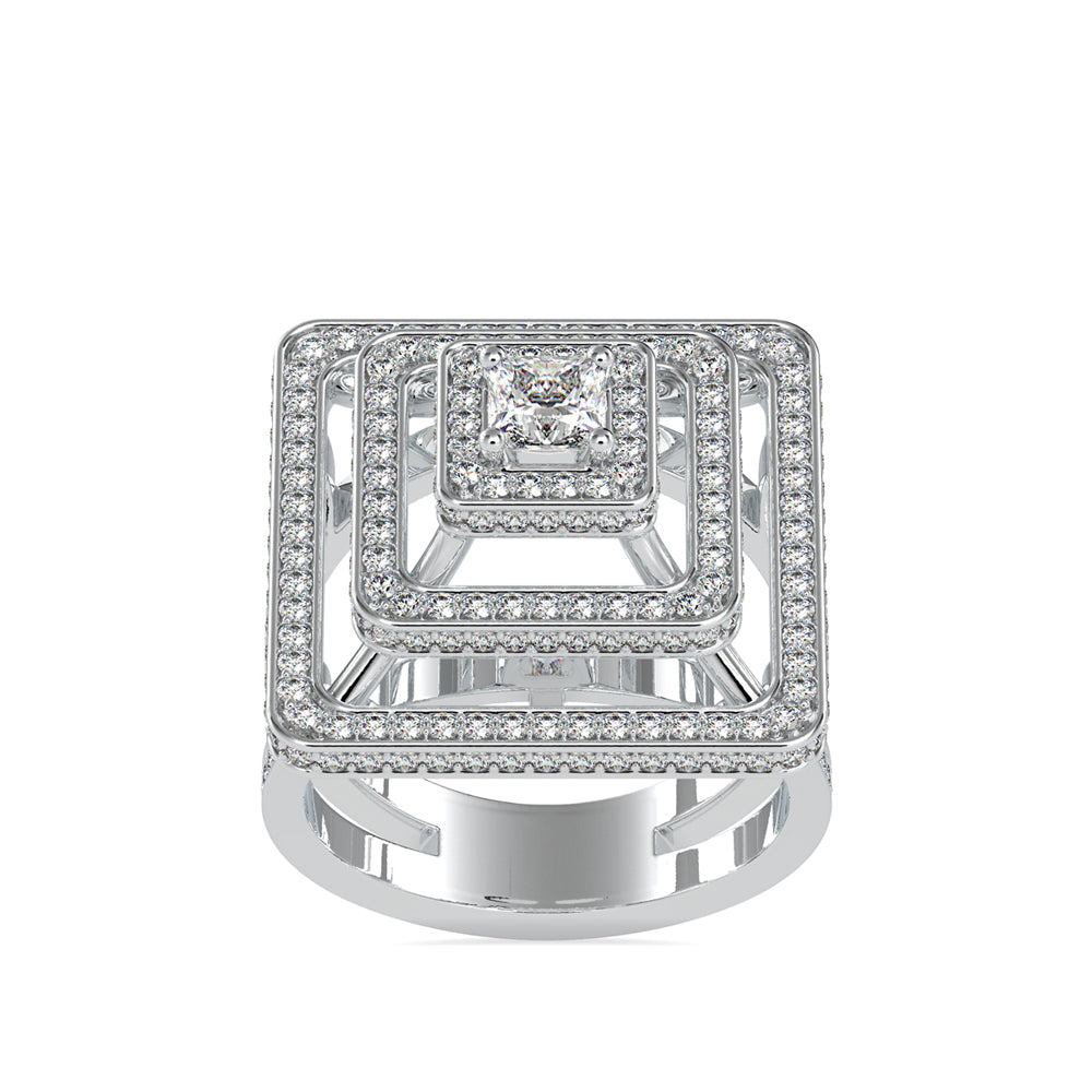 SKU: 0172 (14K) Triple Halo Split-Shank Diamond Ring in Rose Gold.