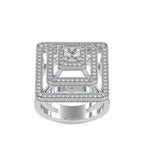 SKU: 0172 (18K) Triple Halo Split-Shank Diamond Ring in Rose Gold.