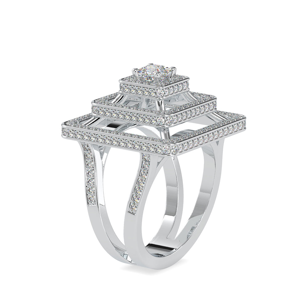 SKU: 0172 (18K) Triple Halo Split-Shank Diamond Ring in Rose Gold.