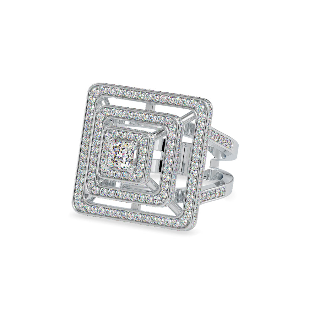 SKU: 0172 (22K) Triple Halo Split-Shank Diamond Ring in Rose Gold.