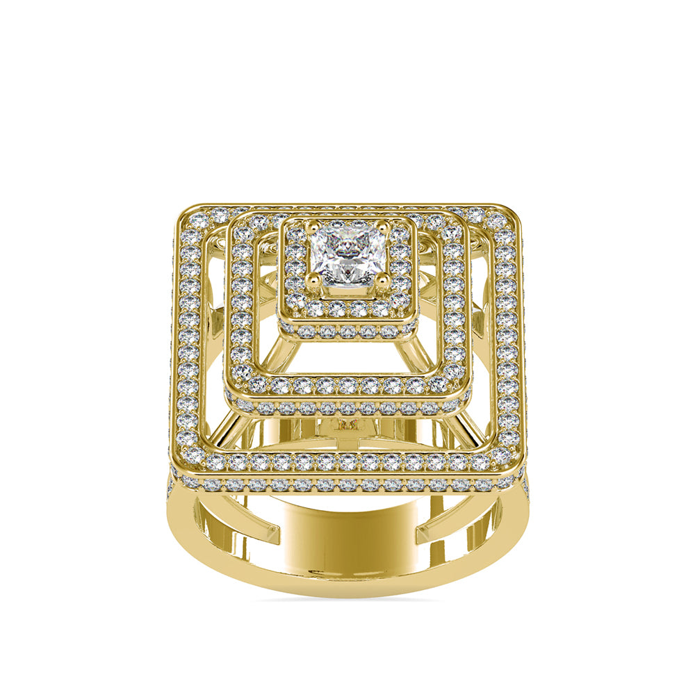SKU: 0172 (10K) Triple Halo Split-Shank Diamond Ring in Rose Gold.