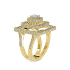 SKU: 0172 (22K) Triple Halo Split-Shank Diamond Ring in Rose Gold.
