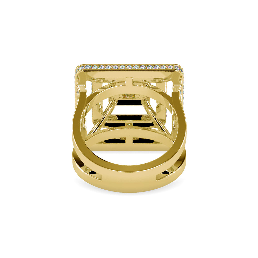 SKU: 0172 (18K) Triple Halo Split-Shank Diamond Ring in Rose Gold.