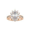 SKU: 0173 (10K) Vintage Halo Oval Diamond Engagment Ring in Rose Gold.