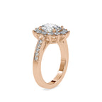 SKU: 0173 (22K) Vintage Halo Oval Diamond Engagment Ring in Rose Gold.