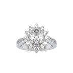 SKU: 0173 (10K) Vintage Halo Oval Diamond Engagment Ring in Rose Gold.