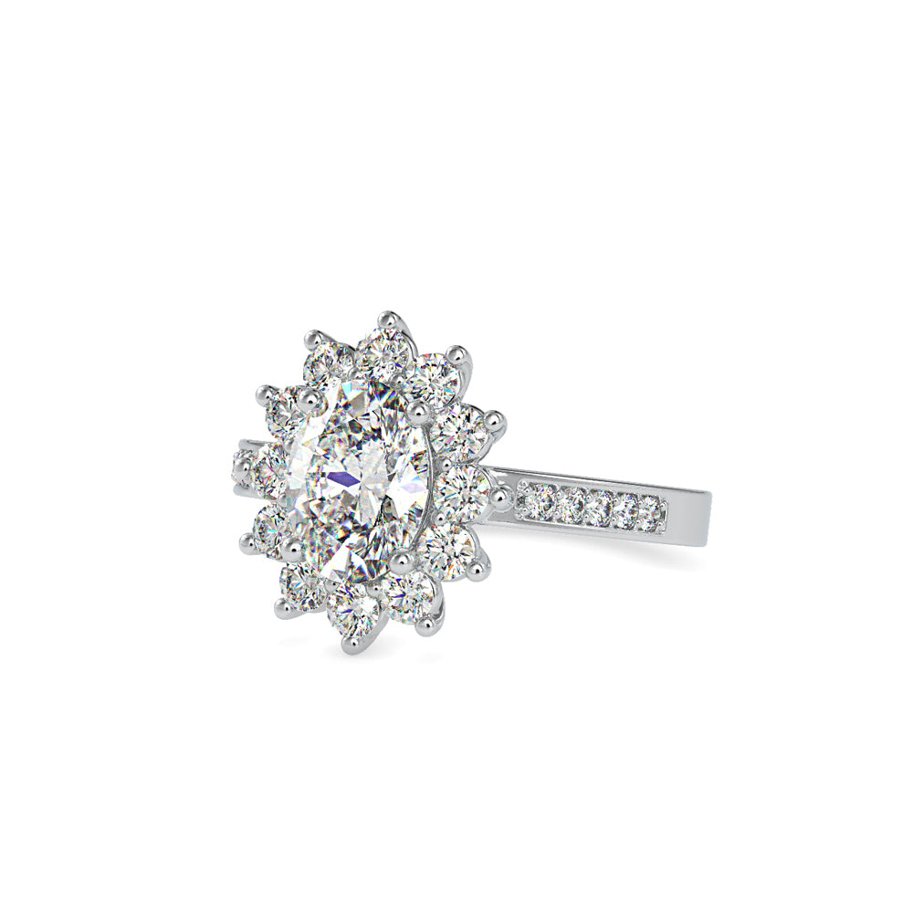 SKU: 0173 (10K) Vintage Halo Oval Diamond Engagment Ring in Rose Gold.