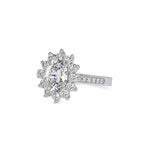 SKU: 0173 (14K) Vintage Halo Oval Diamond Engagment Ring in Rose Gold.