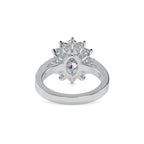 SKU: 0173 (22K) Vintage Halo Oval Diamond Engagment Ring in Rose Gold.