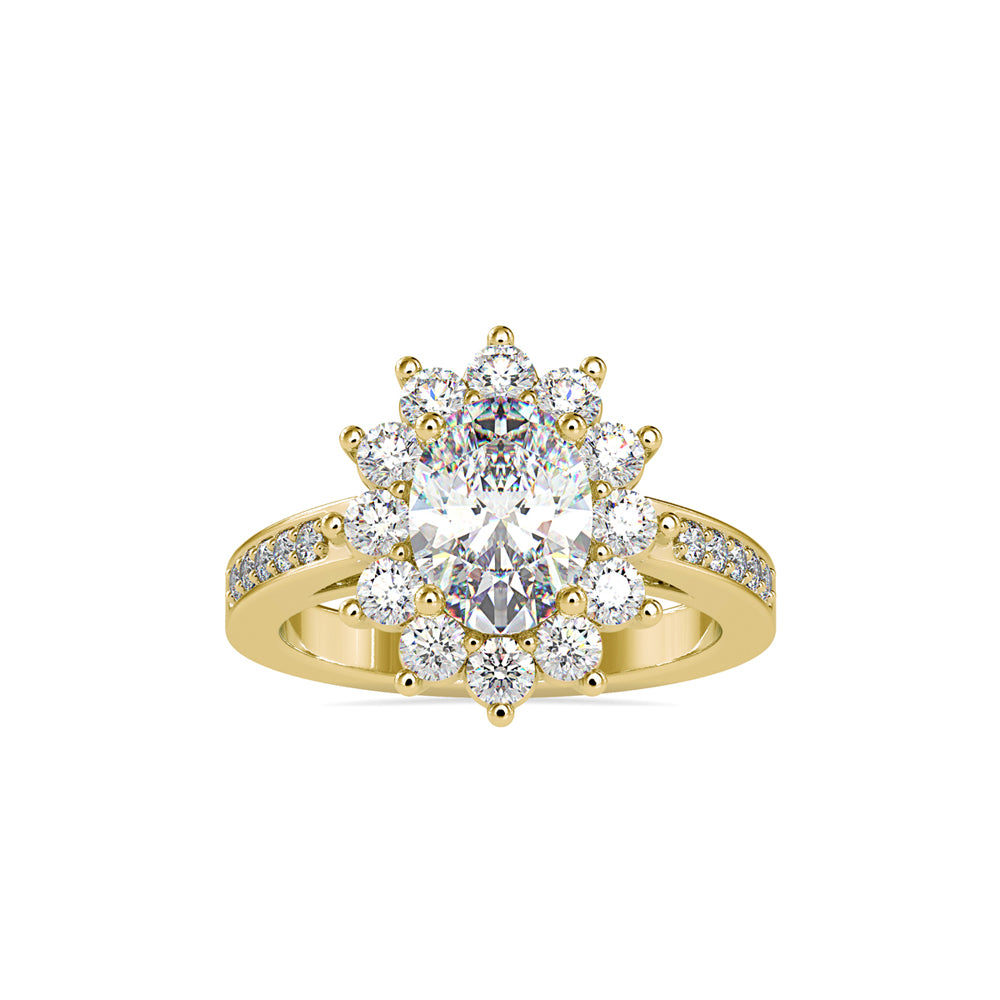 SKU: 0173 (14K) Vintage Halo Oval Diamond Engagment Ring in Rose Gold.