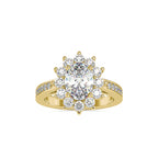 SKU: 0173 (22K) Vintage Halo Oval Diamond Engagment Ring in Rose Gold.