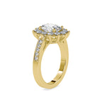 SKU: 0173 (18K) Vintage Halo Oval Diamond Engagment Ring in Rose Gold.