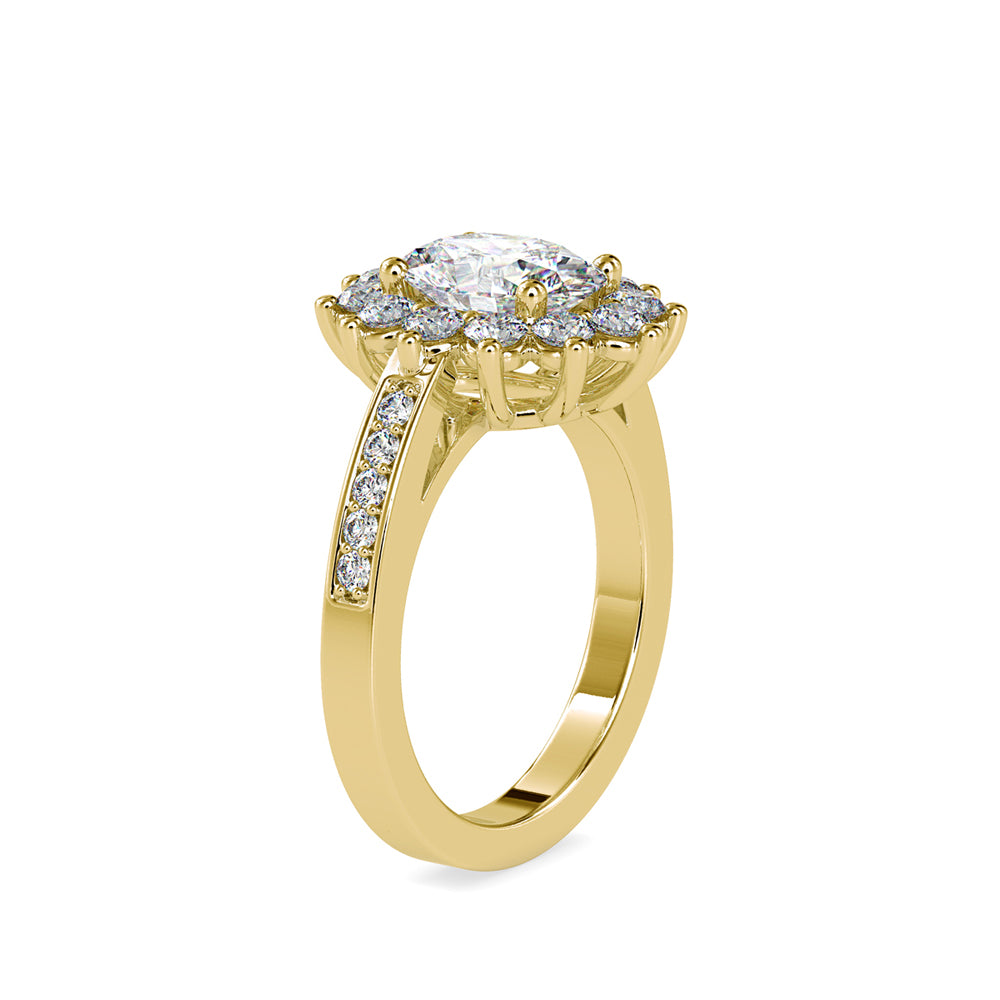 SKU: 0173 (14K) Vintage Halo Oval Diamond Engagment Ring in Rose Gold.