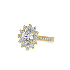 SKU: 0173 (22K) Vintage Halo Oval Diamond Engagment Ring in Rose Gold.