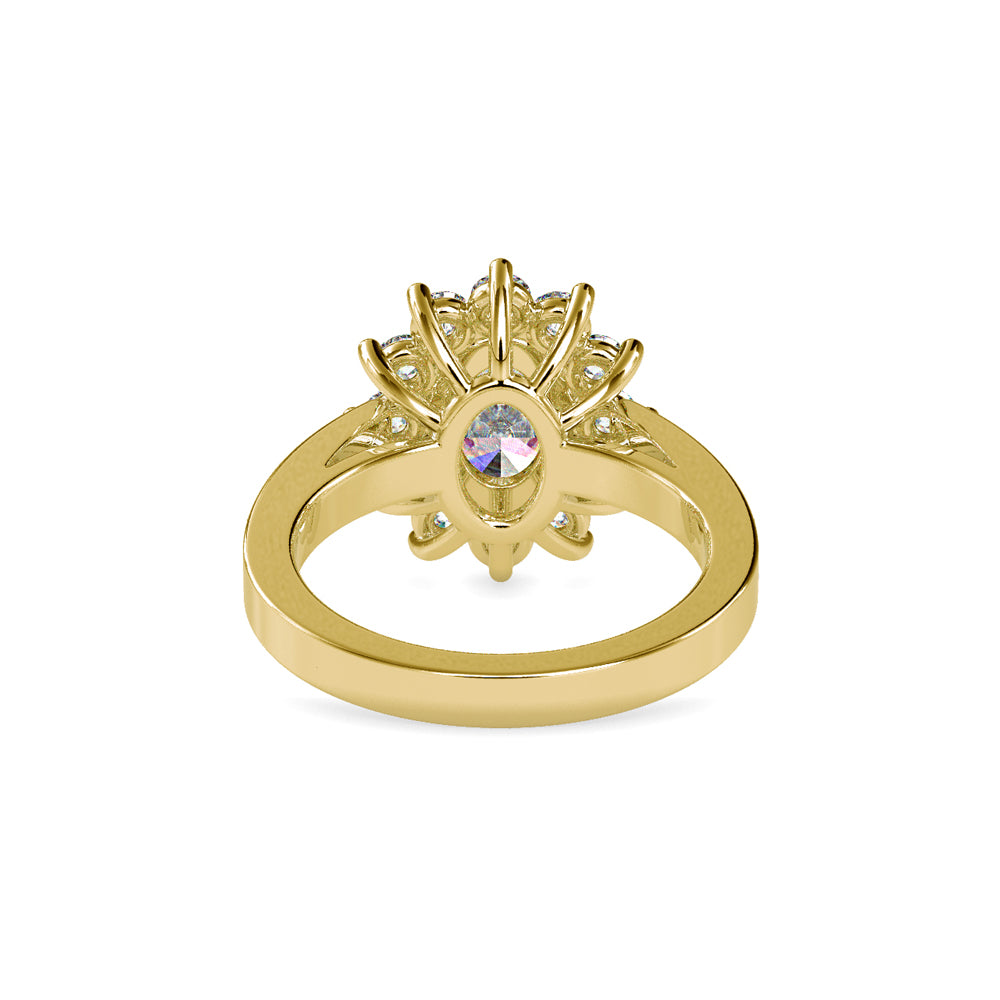 SKU: 0173 (18K) Vintage Halo Oval Diamond Engagment Ring in Rose Gold.