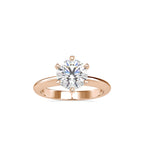 SKU: 0174 (10K) Six-Prong Solitaire Engagment Ring in Rose Gold.