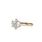 SKU: 0174 (18K) Six-Prong Solitaire Engagment Ring in Rose Gold.