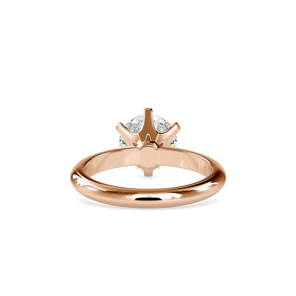 SKU: 0174 (18K) Six-Prong Solitaire Engagment Ring in Rose Gold.