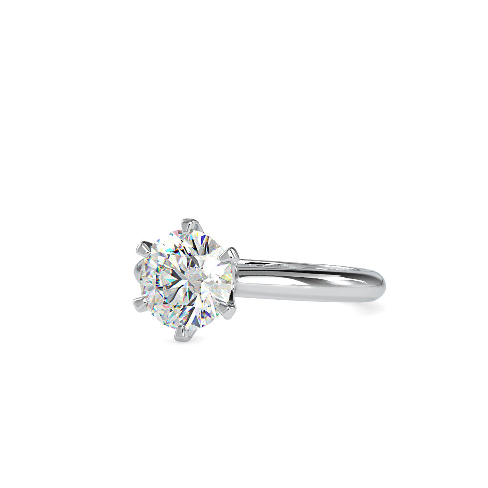 SKU: 0174 (18K) Six-Prong Solitaire Engagment Ring in Rose Gold.