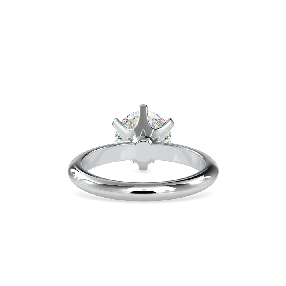 SKU: 0174 (10K) Six-Prong Solitaire Engagment Ring in Rose Gold.