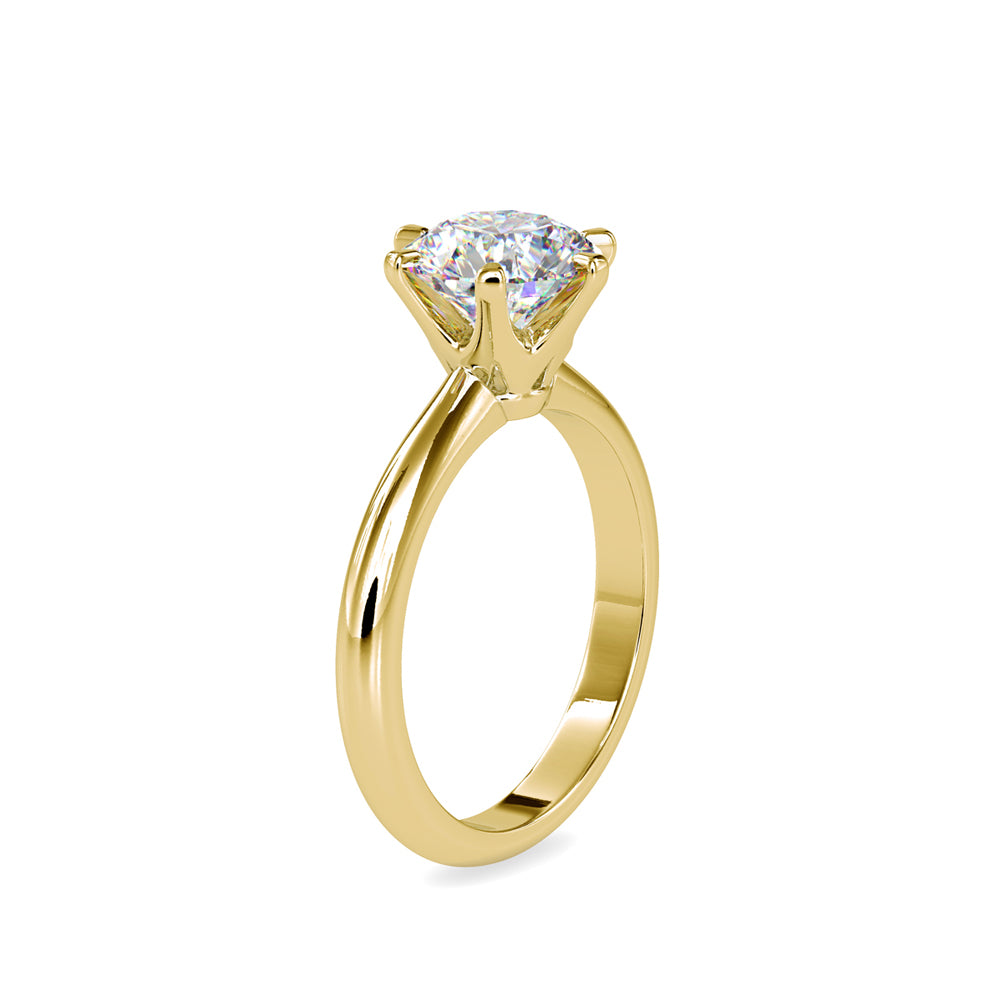 SKU: 0174 (18K) Six-Prong Solitaire Engagment Ring in Rose Gold.
