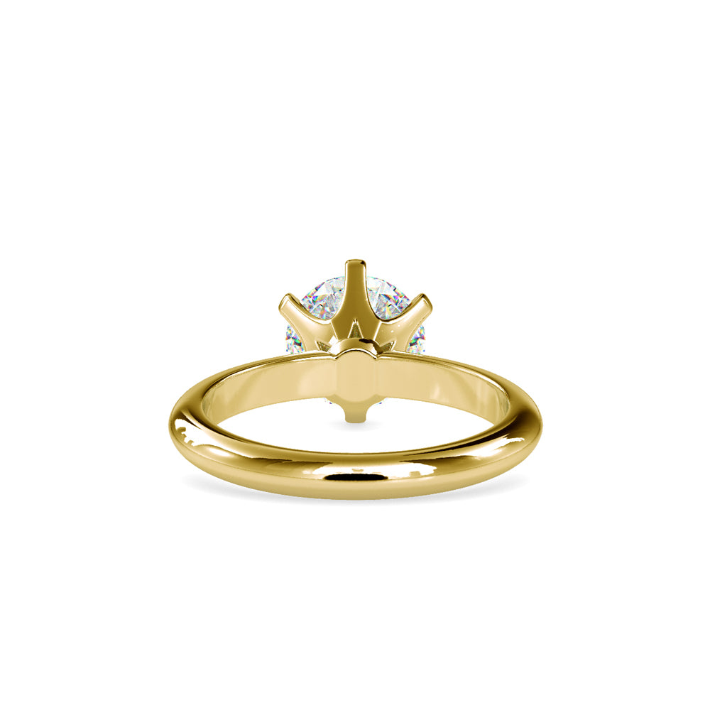 SKU: 0174 (10K) Six-Prong Solitaire Engagment Ring in Rose Gold.