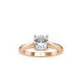 SKU: 0175 (10K) Four-Prong Solitaire Engagment Ring in Rose Gold.