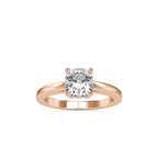 SKU: 0175 (14K) Four-Prong Solitaire Engagment Ring in Rose Gold.