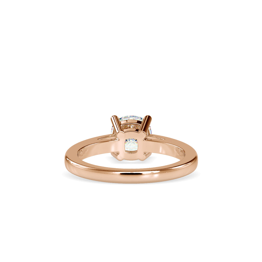 SKU: 0175 (18K) Four-Prong Solitaire Engagment Ring in Rose Gold.
