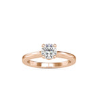 SKU: 0176 (10K) Four-Prong Solitaire Engagment Ring in Rose Gold.