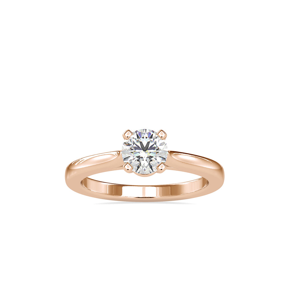 SKU: 0176 (10K) Four-Prong Solitaire Engagment Ring in Rose Gold.