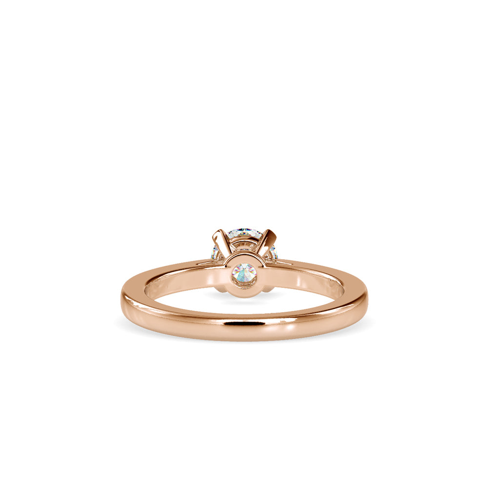 SKU: 0176 (22K) Four-Prong Solitaire Engagment Ring in Rose Gold.