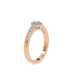 SKU: 0177 (10K) Cluster Diamond Engagment Ring in Rose Gold.