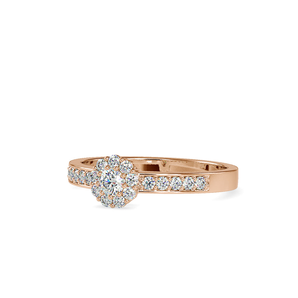 SKU: 0177 (22K) Cluster Diamond Engagment Ring in Rose Gold.