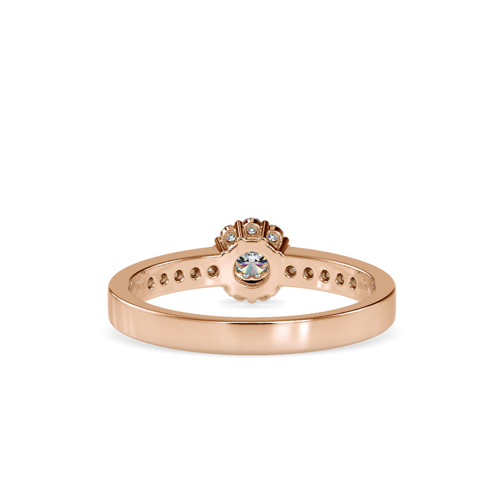 SKU: 0177 (10K) Cluster Diamond Engagment Ring in Rose Gold.