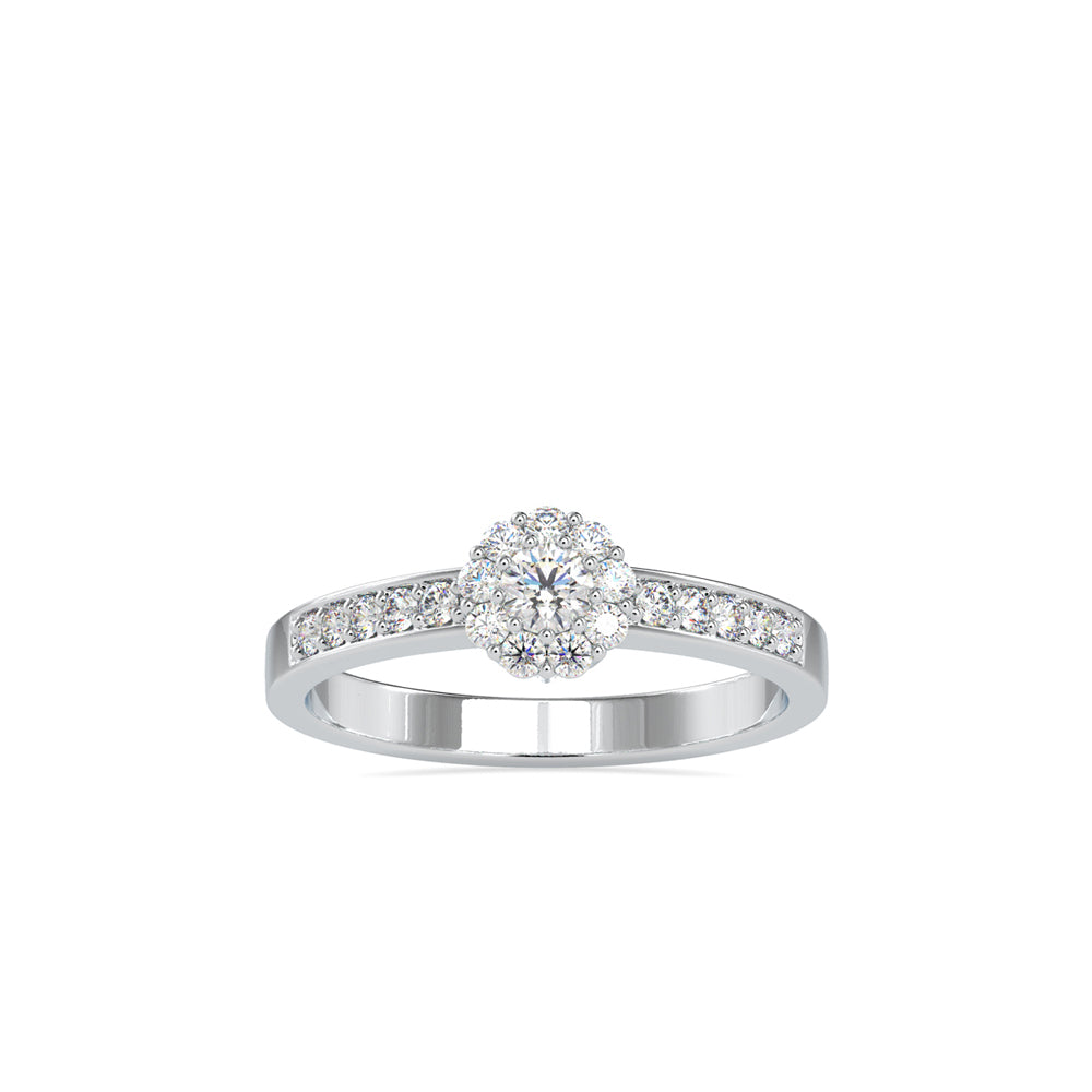 SKU: 0177 (18K) Cluster Diamond Engagment Ring in Rose Gold.