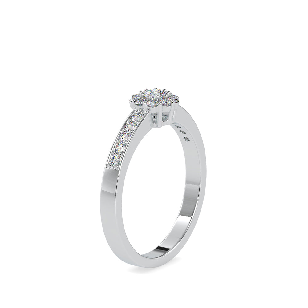 SKU: 0177 (10K) Cluster Diamond Engagment Ring in Rose Gold.