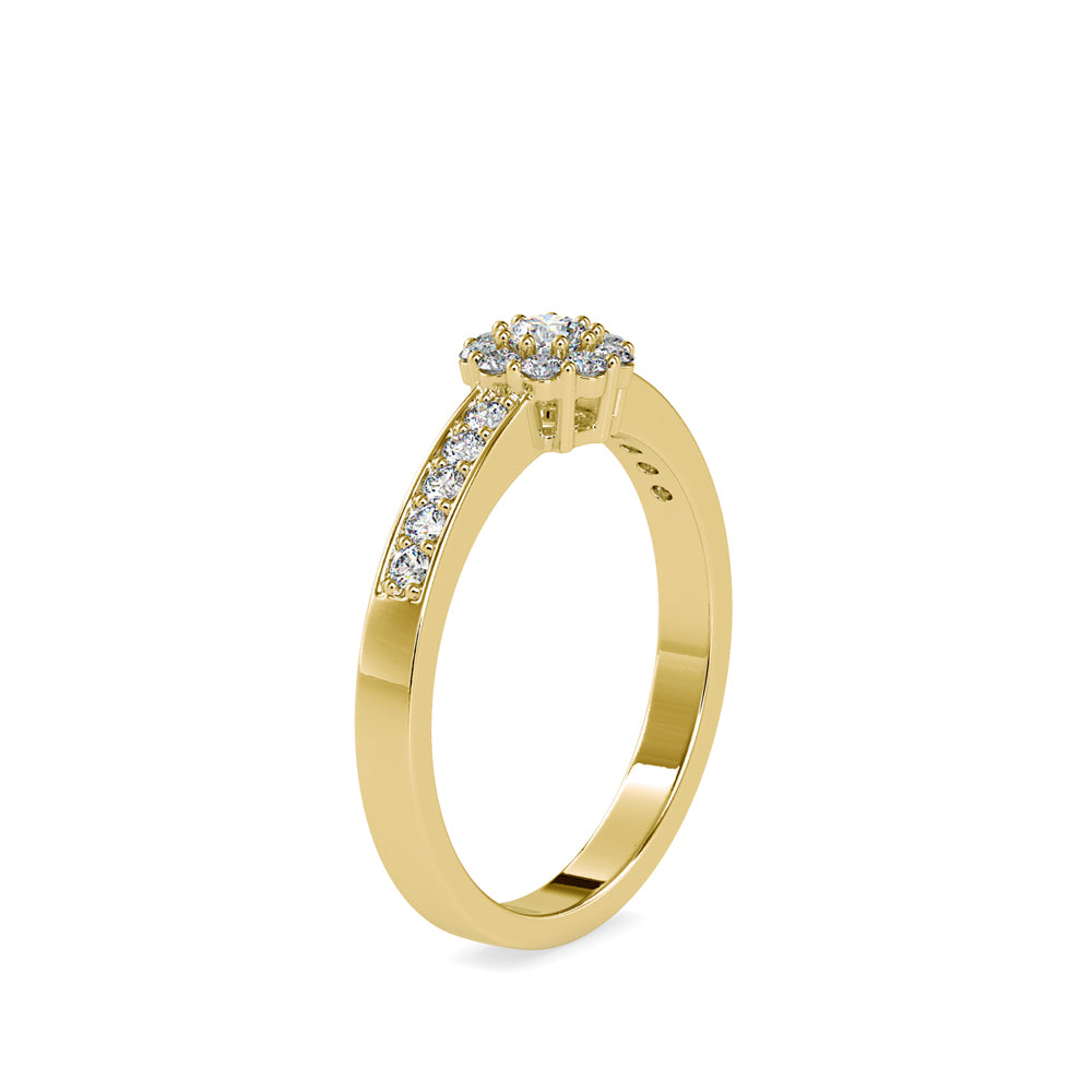 SKU: 0177 (22K) Cluster Diamond Engagment Ring in Rose Gold.