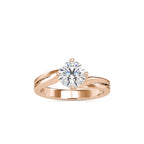 SKU: 0178 (10K) Double Twisted-Prong Solitaire Engagment Ring in Rose Gold.
