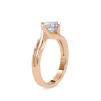 SKU: 0178 (18K) Double Twisted-Prong Solitaire Engagment Ring in Rose Gold.