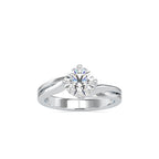 SKU: 0178 (14K) Double Twisted-Prong Solitaire Engagment Ring in Rose Gold.