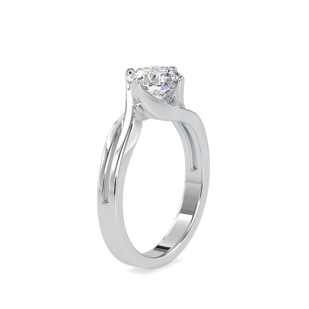 SKU: 0178 (14K) Double Twisted-Prong Solitaire Engagment Ring in Rose Gold.