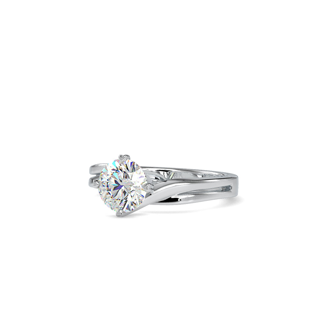 SKU: 0178 (18K) Double Twisted-Prong Solitaire Engagment Ring in Rose Gold.