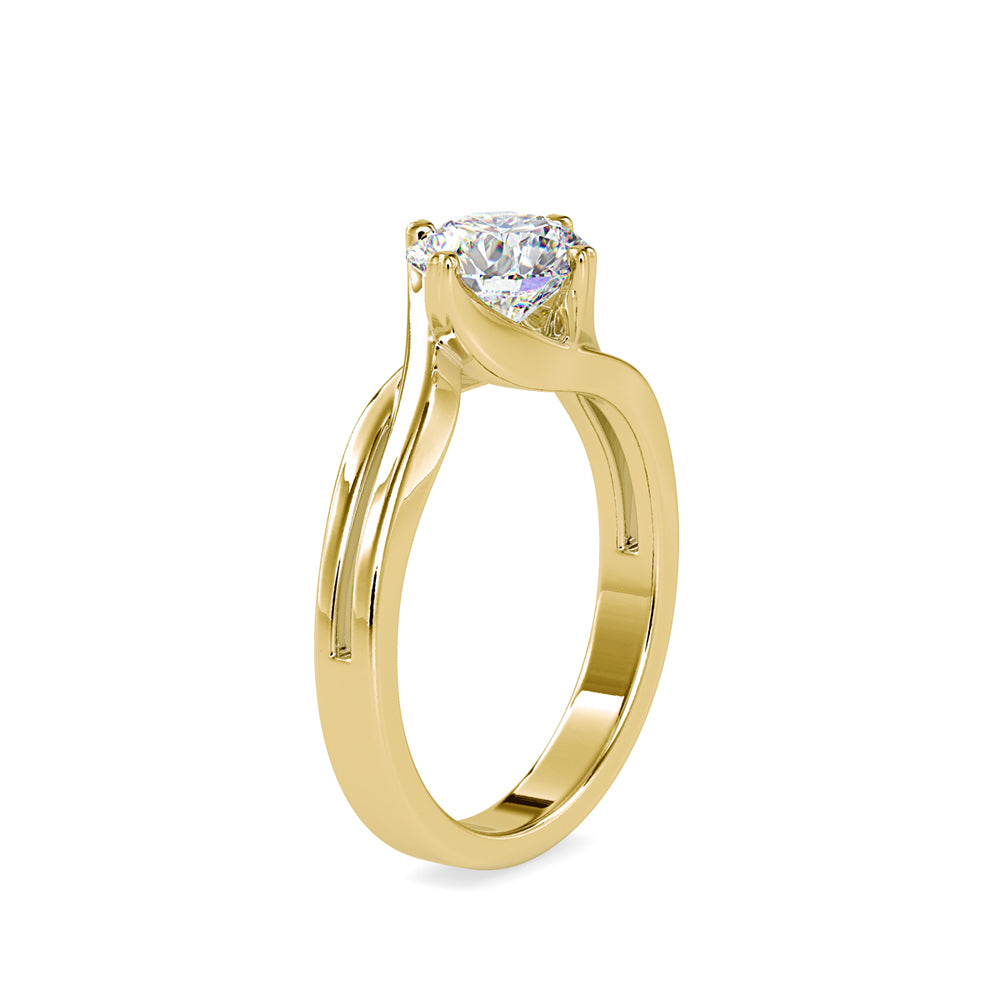 SKU: 0178 (22K) Double Twisted-Prong Solitaire Engagment Ring in Rose Gold.